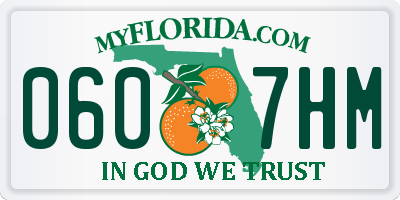 FL license plate 0607HM