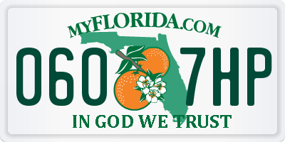FL license plate 0607HP