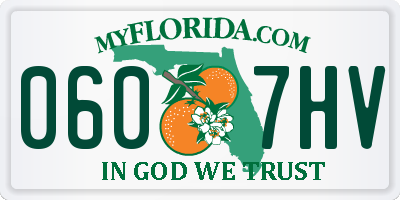 FL license plate 0607HV
