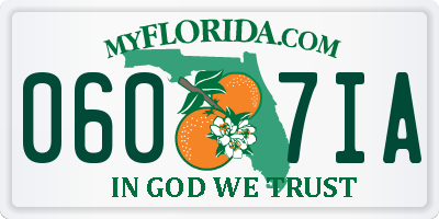 FL license plate 0607IA