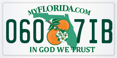 FL license plate 0607IB