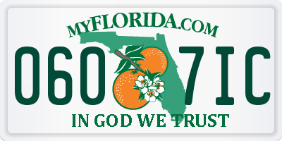 FL license plate 0607IC