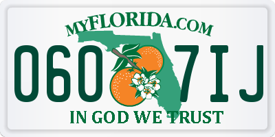 FL license plate 0607IJ