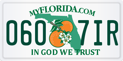 FL license plate 0607IR