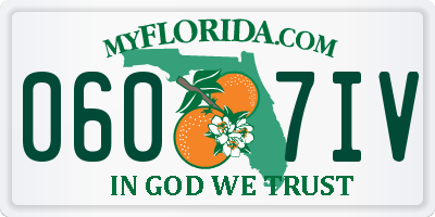 FL license plate 0607IV