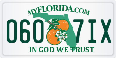 FL license plate 0607IX