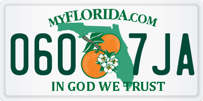 FL license plate 0607JA