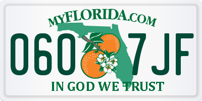 FL license plate 0607JF