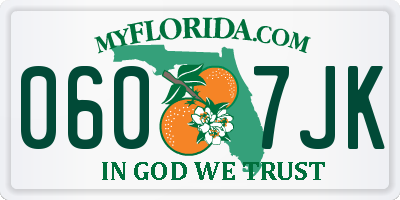 FL license plate 0607JK