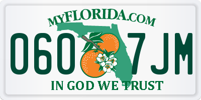 FL license plate 0607JM