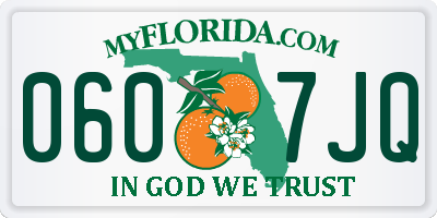 FL license plate 0607JQ
