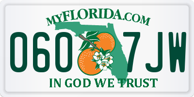 FL license plate 0607JW