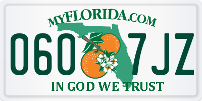 FL license plate 0607JZ