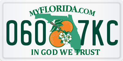 FL license plate 0607KC