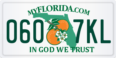 FL license plate 0607KL