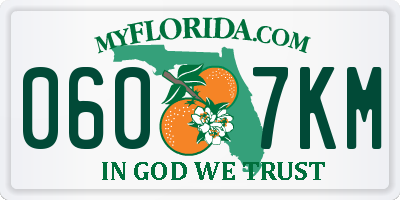 FL license plate 0607KM