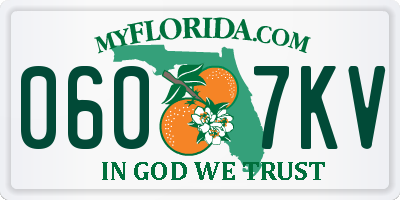 FL license plate 0607KV