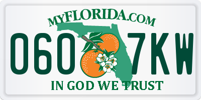 FL license plate 0607KW