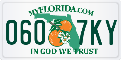 FL license plate 0607KY