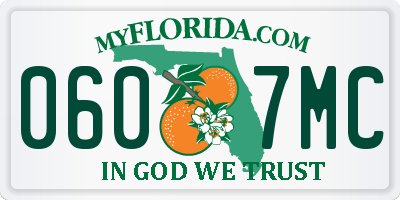 FL license plate 0607MC