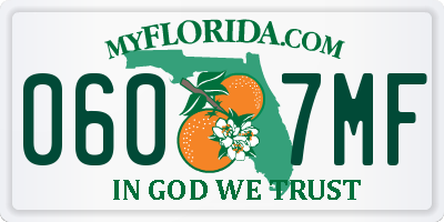 FL license plate 0607MF