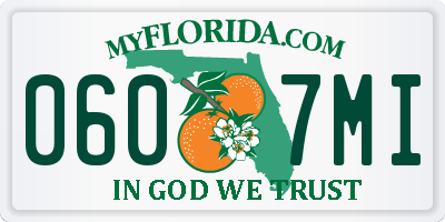 FL license plate 0607MI
