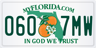 FL license plate 0607MW