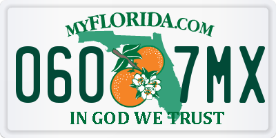FL license plate 0607MX