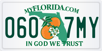 FL license plate 0607MY