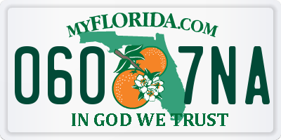 FL license plate 0607NA