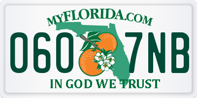 FL license plate 0607NB