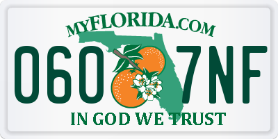FL license plate 0607NF