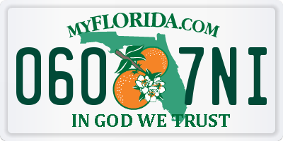 FL license plate 0607NI