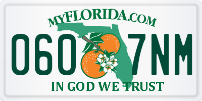 FL license plate 0607NM