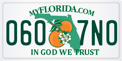 FL license plate 0607NO