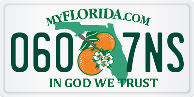 FL license plate 0607NS