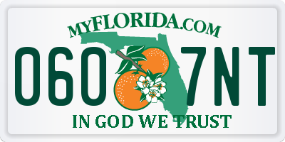 FL license plate 0607NT