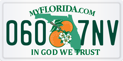 FL license plate 0607NV