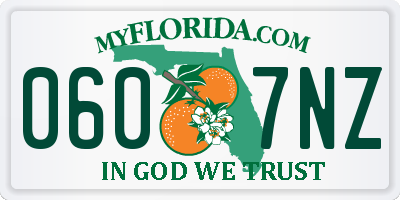 FL license plate 0607NZ
