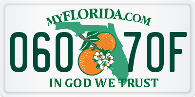 FL license plate 0607OF