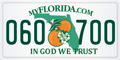 FL license plate 0607OO