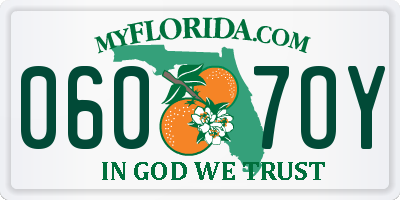 FL license plate 0607OY