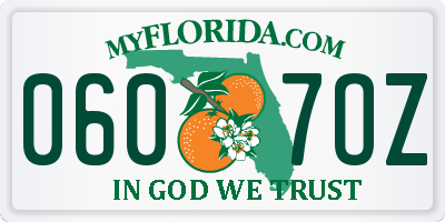 FL license plate 0607OZ
