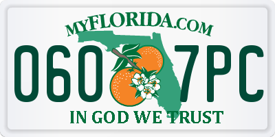 FL license plate 0607PC