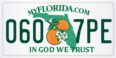 FL license plate 0607PE
