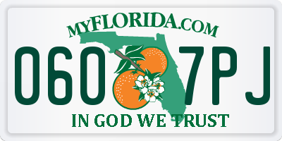 FL license plate 0607PJ