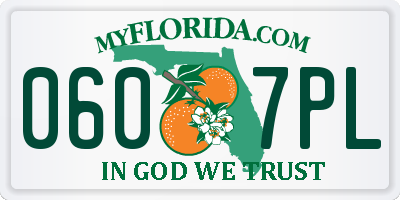 FL license plate 0607PL