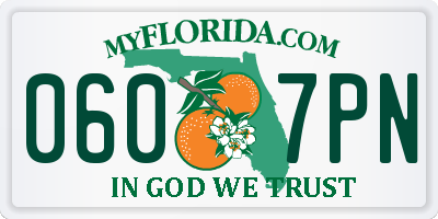 FL license plate 0607PN