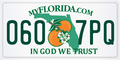 FL license plate 0607PQ