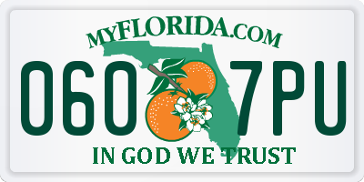 FL license plate 0607PU